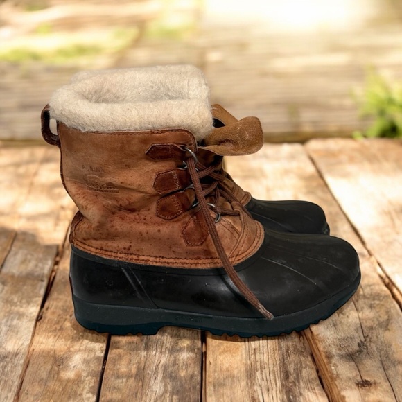 Vintage Kaufman SOREL Alpine Boots - Made in Canada - Women\'s Size 11 - Tan/Navy main image 8